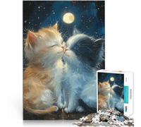 Puzzles pour Adultes 2000 pièces Miaulement au Clair de Lune Réduction du Stress intéressante Œuvre d'art 70x100cm