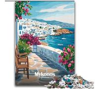 Puzzles pour Adultes 2000 pièces Mykonos Grèce Paysage, à partir de 14 Ans, Jeux éducatifs, Bricolage, Illustration, Cadeau, 70x100cm