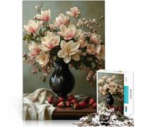 Puzzles pour Adultes 2000 pièces Nature Morte au Bouquet de Magnolia Jeu intellectuel Liste de souhaits avec Le Père Noël 70x100cm