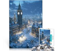 Puzzles pour Adultes 2000 pièces Nuit enneigée à Londres Fait de Papier,pour Les 14 Ans et Plus Jouets Jeux Éducatifs Anti-Stress Cadeau Amusant en Famille。Taille:70x100cm/27.5x39.3pouce
