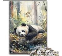 Puzzles pour Adultes 2000 pièces Panda endormi en Automne Difficile à compléter mais Amusant et Humoristique avec Affiche et fiche de Questions-réponses Assorties 70x100cm