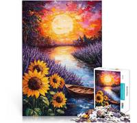Puzzles pour Adultes 2000 pièces Paysage fluvial au Coucher du Soleil Casse-tête Activités Amusantes à la Maison, Cadeaux d'anniversaire, Cadeaux de Voyage, 70x100cm