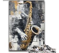 Puzzles pour Adultes 2000 pièces Peinture à l'huile de Saxophone Jeux d'activités familiales stimulants Jouet de Bricolage pour décoration Murale de Maison Cadeaux 70x100cm