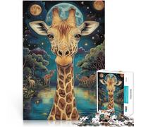 Puzzles pour Adultes 2000 pièces Peinture Couleur Girafe Fabriqué en Carton pour Les 14 Ans et Plus Apprentissage éducatif Superbe Cadeau。Taille:70x100cm/27.5x39.3pouce