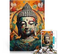Puzzles pour Adultes 2000 pièces Peinture de Bouddha Fabriqué en Carton pour Les 14 Ans et Plus Jeu Stimulant Jeux Jouets Cadeaux。Taille:70x100cm/27.5x39.3pouce