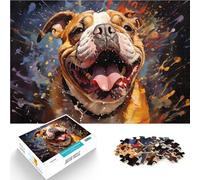 Puzzles pour Adultes 2000 pièces Peinture de Bouledogue Anglais Heureux Impossible Cadeau d'anniversaire, Cadeaux, décoration Murale 70x100cm