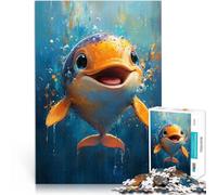 Puzzles pour Adultes 2000 pièces Peinture de Dauphin Souriant Jouets éducatifs d'apprentissage Œuvre d'art 70x100cm