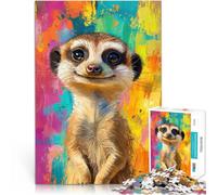 Puzzles pour Adultes 2000 pièces Peinture de Suricate Souriant Défi Difficile pour soulager Le Stress décoration Murale 70x100cm