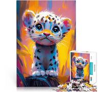 Puzzles pour Adultes 2000 pièces Peinture d'un Mignon Petit léopard Jeu intellectuel Jeu éducatif pour Anniversaire, Noël 70x100cm
