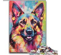 Puzzles pour Adultes 2000 pièces Peintures colorées de Berger Allemand Jeu Familial Anti-Stress Défi Difficile Collection d'artistes, Beaux-Arts 70x100cm
