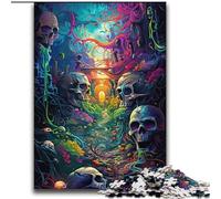 Puzzles pour Adultes 2000 pièces Puzzle psychédélique Crâne Route Aide Le Cerveau à exercer Jouets addictifs pour cultiver la Patience Décoration Parfaite 70x100cm