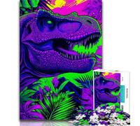 Puzzles pour Adultes 2000 pièces Puzzle Tyrannosaurus Rex psychédélique, Activités familiales Amusantes à la Maison, Cadeau d'anniversaire, Cadeaux de Voyage 70x100cm