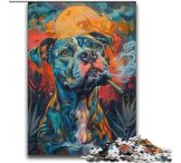 Puzzles pour Adultes 2000 pièces Staffordshire Bull Terrier fumant Décompressant Intellectuel Jouet éducatif Superbes Cadeaux et Jouets 70x100cm