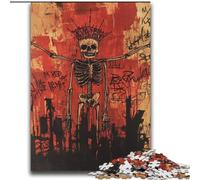 Puzzles pour Adultes 2000 pièces Style Basquiat Roi Squelette pour Les 14 Ans et Plus Jeux Amusants Activités Amusantes à la Maison, Cadeaux d'anniversaire, Cadeaux de Voyage 70x100cm
