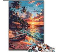 Puzzles pour Adultes 2000 pièces sur Le thème des voiliers de Plage, Jeux éducatifs et éducatifs pour Toute la Famille avec Affiche et fiche de Questions 70x100cm