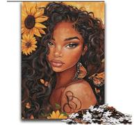 Puzzles pour Adultes 2000 pièces Tournesol Femme Africaine Jeux éducatifs Décoration de la Maison Jeu éducatif pour Anniversaire, Noël 70x100cm