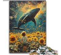 Puzzles pour Adultes 2000 pièces Tournesols et Baleines Décoration Murale Artistique et idée Cadeau d'anniversaire pour Amis, Bureau à Domicile 70x100cm