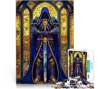 Puzzles pour Adultes 2000 pièces Verre Guerrier Paladin Réduction du Stress intéressante De Superbes Cadeaux et Jouets 70x100cm