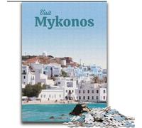 Puzzles pour Adultes 2000 pièces Visitez Mykonos, Jouets éducatifs et Anti-Stress pour renforcer l'amour Entre Couples 70x100cm