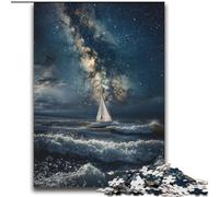 Puzzles pour Adultes 2000 pièces Voilier sur la mer sous la Galaxie pour Les 14 Ans et Plus Jeux éducatifs pour Adultes et Adolescents Illustration Cadeau 70x100cm