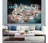Puzzles pour Adultes 2000 pièces Vue Nocturne de la mosquée sacrée Thème du Paysage Puzzles Jeu éducatif Jouets pour Noël Anniversaire 70x100CM