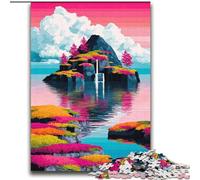 Puzzles pour Adultes 2000 pièces Vue sur la Cascade Difficile à compléter mais Amusant et Humoristique avec Affiche et fiche de Questions-réponses Assorties 70x100cm
