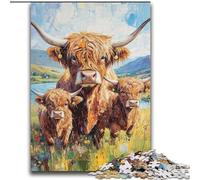 Puzzles pour Adultes 2000 pièces Yak Family Jeux éducatifs Décoration de la Maison Jeu éducatif pour Anniversaire, Noël 70x100cm