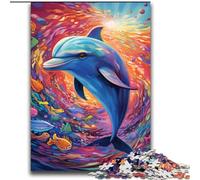 Puzzles pour Adultes 2000 Puzzles Dauphins colorés, Anti-Stress, défi Difficile, Chaque pièce est Unique - Jeu Familial Stimulant et Amusant 70x100cm