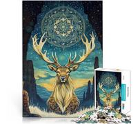 Puzzles pour Adultes 2000 Puzzles Élan de Couleur Ancienne Fabriqué en Carton pour Les 14 Ans et Plus Œuvre d'art Cadeaux Difficiles et durs pour Femmes et Hommes。Taille：70x100cm/27.5x39.3pouce