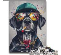 Puzzles pour Adultes 2000 Puzzles Labrador Portant des Lunettes Aidez Le Cerveau à exercer des Jouets addictifs pour cultiver la Patience Décoration Parfaite 70x100cm