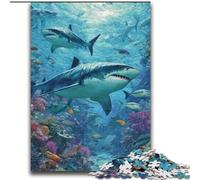 Puzzles pour Adultes 2000 Requins sous-Marins pour 14 Ans et Plus Jeu de réflexion pour Adultes et Adolescents 70x100cm