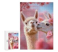 Puzzles pour Adultes 300 PCS Alpaca Love in Bloom Puzzles pour Adolescents, Jouets, Décoration Murale, Motifs À Assembler, Cadeaux pour Les Amis Et La Famille 300 PCS