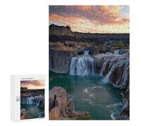 Puzzles pour Adultes 300 PCS Amazon Waterfall Sunset Scenic View Puzzle pour Adolescents Assemblage De Motifs Interaction Parent-Enfant Jeu Au Design Attrayant 300 PCS