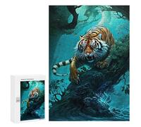 Puzzles pour Adultes 300 PCS Asian Mythical Tiger Puzzle pour Adultes - Jeux Relaxants - Difficulté : Difficile - Cadeaux pour Les Amis Et La Famille 300 PCS