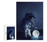 Puzzles pour Adultes 300 PCS Astronaut and Moon Puzzles pour Adolescents, Jouets, Décoration Murale, Motifs À Assembler, Cadeaux pour Les Amis Et La Famille 300 PCS