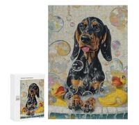 Puzzles pour Adultes 300 PCS Black and Tan Coonhound Do Puzzle pour Adultes, Jeu De Réflexion, Décoration Murale, Cadeau d'anniversaire, Cadeaux, 300 PCS