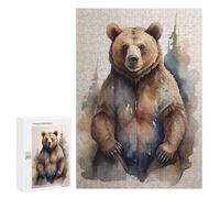 Puzzles pour Adultes 300 PCS Brown Bear Watercolor Puzzles pour Adultes - Décoration Murale - Décoration Parfaite - Défi À Relever 300 PCS