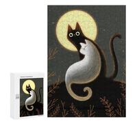 Puzzles pour Adultes 300 PCS Cats in The Moonlight Puzzles pour Adolescents, Jouets, Décoration Murale, Motifs À Assembler, Cadeaux pour Les Amis Et La Famille 300 PCS