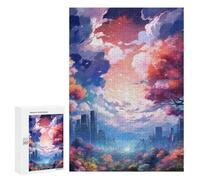 Puzzles pour Adultes 300 PCS Cityscape with Autumn Trees Puzzles pour Adolescents - Anti-Stress - Défi Éducatif - Cadeaux De Noël Et d'anniversaire 300 PCS