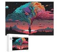 Puzzles pour Adultes 300 PCS Colorful Clouds and Trees in Fantasy Landscape Puzzles pour Adolescents, Jeux De Réflexion, Décoration Murale, Cadeaux De Noël Et d'anniversaire 300 PCS