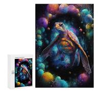 Puzzles pour Adultes 300 PCS Colorful Sea Turtle Art Print Puzzle pour Adolescents Assemblage De Motifs Interaction Parent-Enfant Jeu Au Design Attrayant 300 PCS