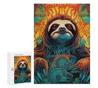 Puzzles pour Adultes 300 PCS Colorful Sloth Illustration Puzzles pour Adolescents, Jeux De Réflexion, Décoration Murale, Cadeaux De Noël Et d'anniversaire 300 PCS