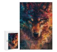 Puzzles pour Adultes 300 PCS Colorful Wolf Art Print-14 Puzzle pour Adolescents Assemblage De Motifs Interaction Parent-Enfant Jeu Au Design Attrayant 300 PCS