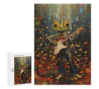 Puzzles pour Adultes 300 PCS Cool Frog Rock Star Puzzle pour Adultes, Jeu De Réflexion, Décoration Murale, Cadeau d'anniversaire, Cadeaux, 300 PCS
