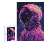 Puzzles pour Adultes 300 PCS Cosmic Astronaut Helmet Art Print Puzzles pour Adolescents - Anti-Stress - Défi Éducatif - Cadeaux De Noël Et d'anniversaire 300 PCS