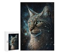 Puzzles pour Adultes 300 PCS Cosmic Lynx Portrait-5 Puzzles pour Adolescents - Anti-Stress - Défi Éducatif - Cadeaux De Noël Et d'anniversaire 300 PCS