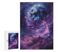Puzzles pour Adultes 300 PCS Cosmic Moonlit Sky Puzzle pour Adolescents Assemblage De Motifs Interaction Parent-Enfant Jeu Au Design Attrayant 300 PCS
