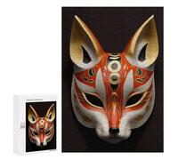 Puzzles pour Adultes 300 PCS Cunning Fox Kitsune Mask Puzzles pour Adultes - Décoration Murale - Décoration Parfaite - Défi À Relever 300 PCS