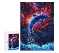 Puzzles pour Adultes 300 PCS Dolphin Leaping Ocean Waves Puzzle pour Adultes Jeu Manuel Décoration Murale Activités Amusantes À La Maison 300 PCS