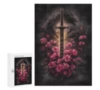 Puzzles pour Adultes 300 PCS Dragon Sword with Flowers -2 Puzzle pour Adolescents Assemblage De Motifs Interaction Parent-Enfant Jeu Au Design Attrayant 300 PCS